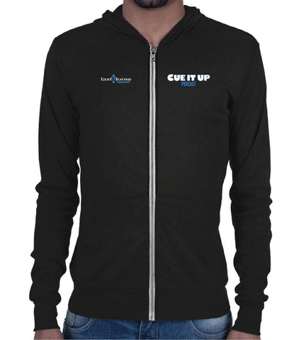 CUE IT UP (Zip Hoodie) - Black
