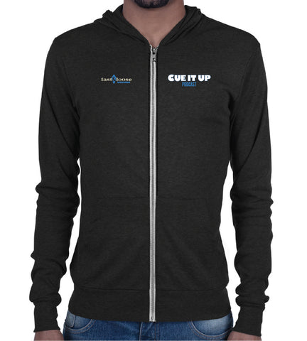 CUE IT UP (Zip Hoodie) - Charcoal