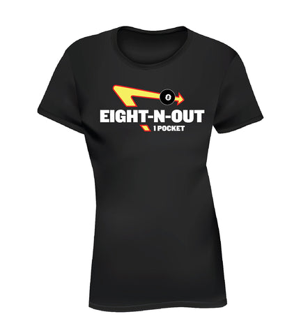 EIGHT-N-OUT (Women's Tee) - Black