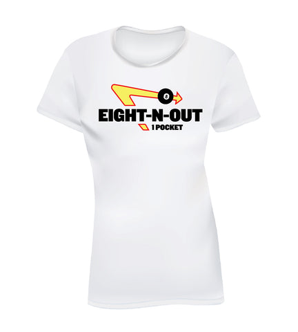 EIGHT-N-OUT (Women's Tee) - White