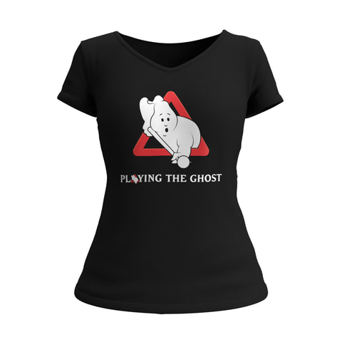 PLAYING THE GHOST (Women's V-Neck) - Black