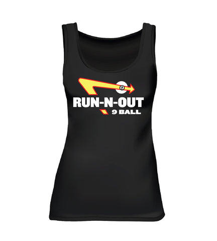 RUN-N-OUT 9 BALL (Women's Tank) - Black