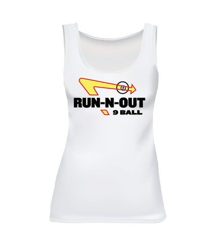 RUN-N-OUT 9 BALL (Women's Tank) - White
